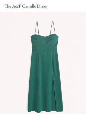 Abercrombie & Fitch Camille Midi Dress - Forest Green XLP